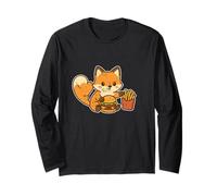 Cartone Animato Fox Burger E Patatine Maglia a Manica