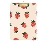 Cartone animato fragola Carino Acrilico Tasca md Appunti Standard Lettera A4 Formato Standard Foro per i compiti Pediatrico Oro 12x9 pollice Tablas para escribir