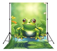 Cartone animato Frog 1 Stampa 1 5 × 2 ft Photo Backdrop, senza soluzione di continuità panno per studio e ritratto Fotografia Festa