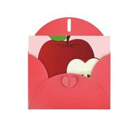 Cartone animato Frutta Rossa Orizzontale Vacanze Card Con Busta A Forma Di Cuore Rosso E Scrivere Vari