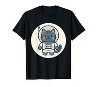 Cartone Animato Gatto Astronauta Kawaii Maglietta