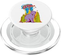 Cartone animato gatto comico il gatto catzilla divertente meme gatto amanti PopSockets PopGrip per MagSafe