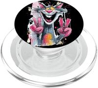 Cartone animato Gatto Doppia Pace Graffiti Pop Graphic Art Personaggio PopSockets PopGrip per MagSafe