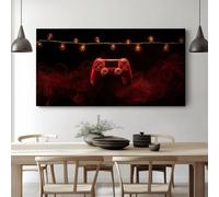 Cartone Animato Geometrico Controller Gioco Quadro su Tela con Cornice Contemporaneo e Kit di Montaggio per Decorazione Murale Soggiorno Camera e Ufficio, Montaggio Richiesto Casa Moderna 120 x 80 cm