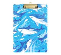 Cartone animato grande squalo bianco cielo blu A4 portablocco con cartella infermieristica medica portablocco foro standard per infermieri appaltatore domestico dimensioni 9 x 12