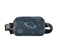 Cartone animato grigio pianeta elegante borsa a tracolla marsupio per donne uomini borsa a tracolla multiuso con cinghia regolabile per allenamento, corsa, escursionismo, Cartone animato Pianeta,