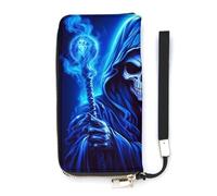 Cartone animato Grim Reaper Portafoglio Sottile per le Donne Borsa Lunga Carino Pochette Da Polso Borsetta Titolari di Carta, Stile:, 20x10.5cm