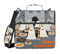 Cartone animato Halloween Feast 3,8 pollici 3 anelli cerniera raccoglitore organizzatore con cinghia tasche multiple portafoglio raccoglitore per la scuola