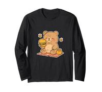 Cartone Animato Happy Bear Picnic Burger Maglia a Manica