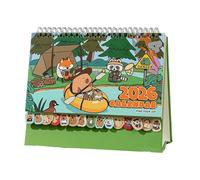 Cartone animato Illustrations Desk Calendar - Mini 2026 Desktop Planner, Stand Up Decorative Capybara Calendar with Capybara Illustrations, 12 Month Desktop Organizer for Kids, Adults, Boys, Girls