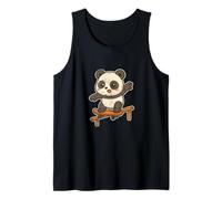 Cartone Animato Kawaii Skateboard Panda Canotta