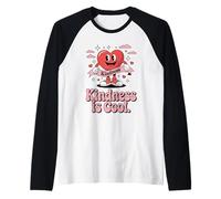 Cartone animato Kindness is Cool Heart con scarpe da ginnastica e motivo amore Maglia con Maniche Raglan