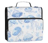 Cartone animato Luna Medusa Whit 3 anelli cerniera raccoglitore borsa con manico multi-tasca organizer per documenti per la scuola media