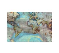 Cartone animato mappa del mondo orizzontale puzzle in legno 1000 pezzi rilassarsi e migliorare le mani sulle abilità e la concentrazione