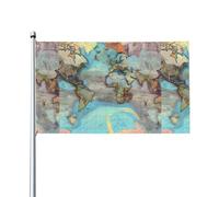 Cartone animato mappa del mondo Stampe bandiere decorative per esterni 0,9 x 1,5 m leggere e belle adatte per cortili all'aperto e celebrazioni di festival.