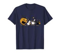Cartone Animato Mostro Zucca Inseguendo Fantasma E Gatto Maglietta