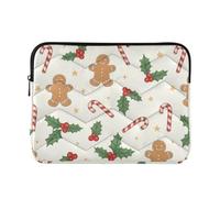 Cartone animato Natale bianco Top-Zip Laptop Sleeve | Custodia resistente ai graffi per laptop da donna durante il trasporto dello zaino, taglia M