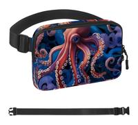 Cartone animato Octopus-1214 Marsupio per uomini e donne, marsupio con tracolla regolabile, borsa a tracolla alla moda ovunque, per viaggi all'aperto, corsa, escursionismo, multicolore, 4 x 23 x 15