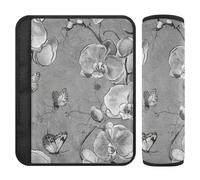 Cartone animato orchidea grigio floreale fiore 2 pz bambino cintura copertura protegge il collo e le spalle per la maggior parte delle auto accessori para carro