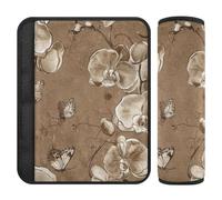 Cartone animato Orchidea Marrone Floreale Fiore 2 pz Cintura Tracolla Stop cintura di sicurezza Taglio in Collo per Camion Protector para cinturón de carro