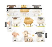 Cartone animato Pecora Raccoglitore Sacchetti Anelli Raccoglitore Inserto per 3 Anelli Cartelle con Cerniera per Bambini Organizzatore Ufficio