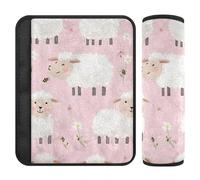 Cartone animato Pecora Rosa 2 Pack seggiolino auto Spallacci Pad Più Comfort di guida per il camion funda para cinturón de carro