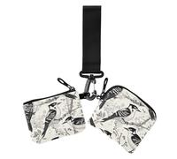 Cartone animato Picchio Bianco e Nero Delle Donne Cambiamento Portafoglio Casi di Carta Mini Moda Identità Card Protector con Tasca Cerniera per Viaggio 2 Pz estuche para tarjetas de credito, cartone