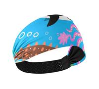 Cartone animato pittura animale mare squalo antiscivolo assorbimento del sudore fascia capelli elastici per il lavaggio del viso escursionismo trucco