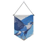 Cartone animato Poiana comune banner blu appeso con asta telescopica gagliardetto bandiere banner esterno arredamento patio per interni, feste all'aperto