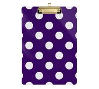 Cartone animato Polka Dot Viola Acrilico Appunti Infermiera Praticante Lettera Standard Formato A4 Foro Standard per i compiti Pediatrico Oro 30,5 x 22,9 cm Tabla para escribir