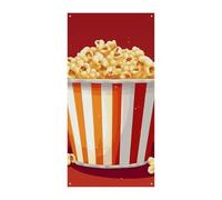 Cartone animato Popcorn Copertura Porta Banner 90x180cm Festone Festone Stagionale Cartello di Benvenuto Decorazione Verticale Porta Appeso Per Portico Ingresso Giardino Decor