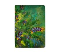 Cartone animato Rana Rosa Verde Viaggio Documenti Porta Passaporto Portafoglio, Viola Giallo Fiori Verde