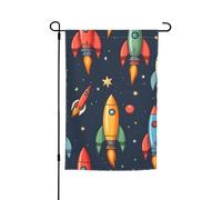 Cartone animato Razzi Stampa 30,5 x 45,7 cm Portico Tutte le Stagioni Outdoor Bandiere Yard Decor Patio Bandiera Cortile Decor