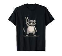 Cartone Animato retrò Rock On Cat per Ragazzi, Uomini e Donne Maglietta