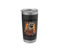 Cartone animato retrò Trash Panda Dumpster Fire Raccoon Bicchiere termico in acciaio inox doppia parete