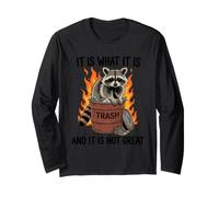 Cartone Animato retrò Trash Panda Dumpster Fire Raccoon Maglia a Manica