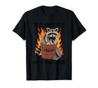 Cartone Animato retrò Trash Panda Dumpster Fire Raccoon Maglietta