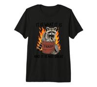 Cartone Animato retrò Trash Panda Dumpster Fire Raccoon Maglietta Premium