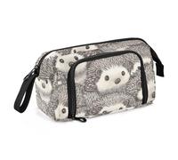 Cartone animato riccio grigio_4 grande astuccio grande capacità scatola organizer con scomparto per infermiere liceo forniture