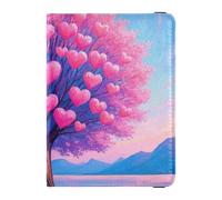 Cartone animato Rosa Romantico Love Tree Cuoio decorativo porta passaporto per gli uomini di viaggio Documenti di Viaggio Organizer Protector Caso Passaporto Impermeabile, Albero di amore romantico