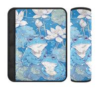 Cartone animato rospo floreale blu cielo 2 Pack auto cintura pad rilascio stress al collo e spalle per Van forro para cinturon de segurida