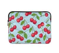 Cartone animato Rosso ciliegia Puffy Notebook Sleeve | Manicotto computer: poliestere morbido al tatto, fodera interna delicata, stampa fronte/retro, taglia media