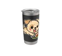 Cartone animato Rugby Puppy Dive Bicchiere termico in acciaio inox doppia parete