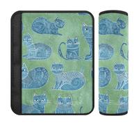 Cartone animato russo Bluecats verde 2 Pack cintura di sicurezza copertura più comfort guida per camion accessori para carro
