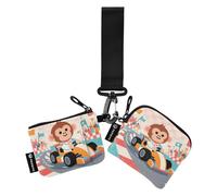 Cartone animato scimmia corsa corsa donne rosse porta carte di credito portamonete carino moda cerniera portamonete portafoglio con tasca con cerniera per le donne 2 confezioni Mujer para tarjetas