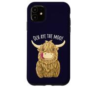 Cartone animato Scottish Highland Cow "Och Aye The Moo!" Custodia per iPhone 11