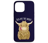 Cartone animato Scottish Highland Cow "Och Aye The Moo!" Custodia per iPhone 13 Pro Max
