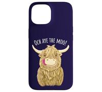 Cartone animato Scottish Highland Cow "Och Aye The Moo!" Custodia per iPhone 15