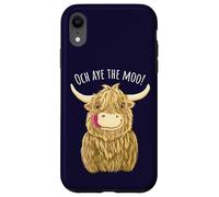 Cartone animato Scottish Highland Cow "Och Aye The Moo!" Custodia per iPhone XR