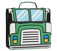Cartone animato scuolabus 3,8 cm 3 anelli raccoglitore cerniera con cinghia include tasca con cerniera raccoglitore portfolio adatto per le scuole medie